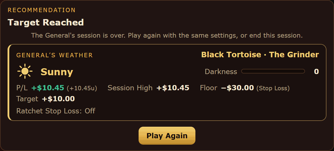 Play Again after Target Reached